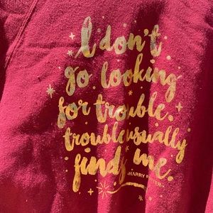 Maroon Harry Potter Sweater with Gold Wording